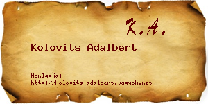 Kolovits Adalbert névjegykártya